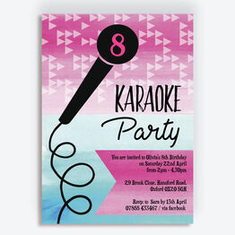 Karaoke Themed Birthday Party Invitation
