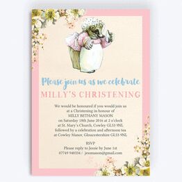 Mrs Tiggy Winkle Christening / Baptism Invitation