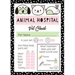 Pet Rescue Party Vet's Checklist - Pink