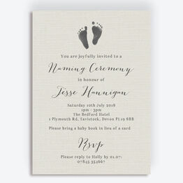 Rustic Calligraphy Naming Day Ceremony Invitation