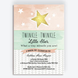 Twinkle Star Naming Ceremony Day Invitation