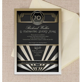 Black & Gold Art Deco Birthday Party Invitation