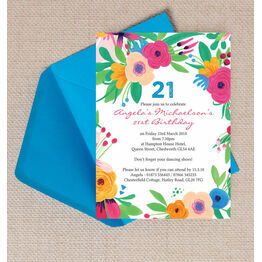 Bright Floral Fiesta Birthday Birthday Party Invitation