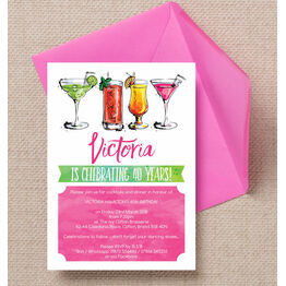 Cocktails / Drinks Party Birthday Invitation