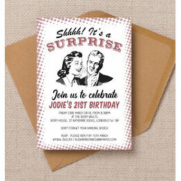 Retro Surprise Ladies Birthday Party Invitation