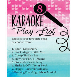 Karaoke / Popstar Party Playlist Sign
