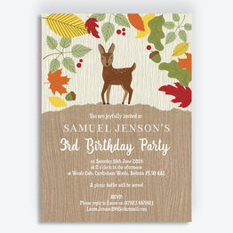 Woodland Animals Birthday Party Invitation