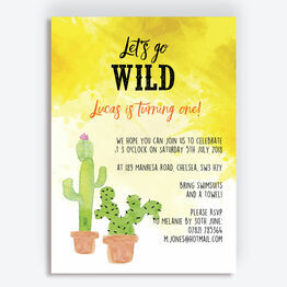 Let's Go Wild! / Cactus Birthday Party Invitation