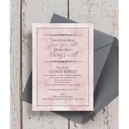 Pastel Pink Quote Wedding Anniversary Invitation