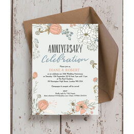 Wild Flowers 30th / Pearl Wedding Anniversary Invitation