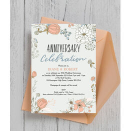 Wild Flowers 50th / Golden Wedding Anniversary Invitation