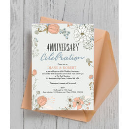 Wild Flowers 60th / Diamond Wedding Anniversary Invitation