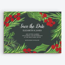 Winter Berries Wedding Save the Date