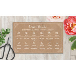 Rustic Kraft Wedding Timeline Cards