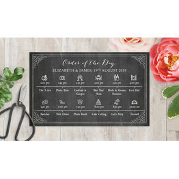 Rustic Chalkboard Wedding Timeline Cards