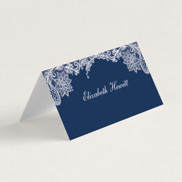 Romantic Lace Folded Wedding Place Cards