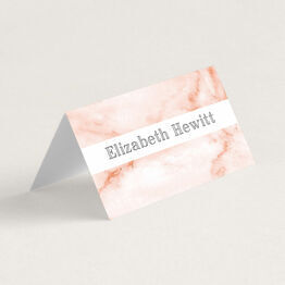 Blush Marble Folded Wedding Place Cards