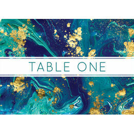 Teal & Gold Ink Table Name