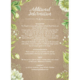 Rustic Greenery Guest Information Card
