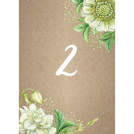 Rustic Greenery Table Number