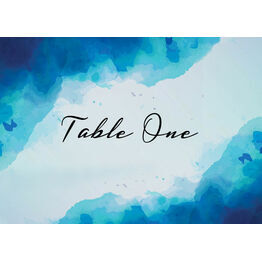 Blue Watercolour Table Name