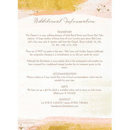 Blush & Gold Brush Strokes Guest Information Card