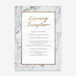 Marble & Copper Evening Reception Invitation