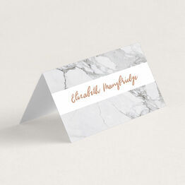 Marble & Copper Folded Wedding Place Cards