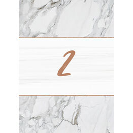 Marble & Copper Table Number