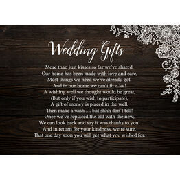 Rustic Wood & Lace Gift Wish Card