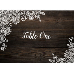 Rustic Wood & Lace Table Name
