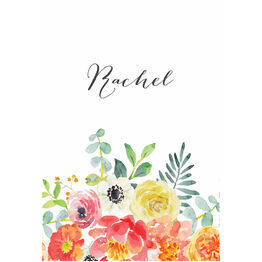 Coral & Blush Flowers Place Cards - Set of 9