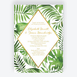 Tropical Leaves Wedding Invitation