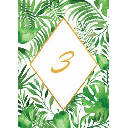 Tropical Leaves Table Number