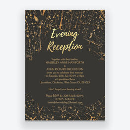 Black & Gold Abstract Evening Reception Invitation