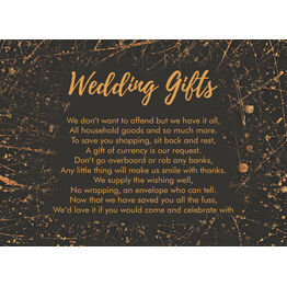 Black & Gold Abstract Gift Wish Card
