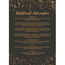 Black & Gold Abstract Guest Information Card
