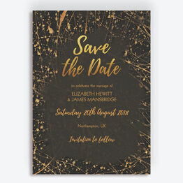 Black & Gold Abstract Save the Date