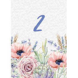 Country Flowers Table Number