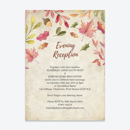 Autumn Leaves Evening Reception Invitation