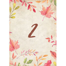Autumn Leaves Table Number