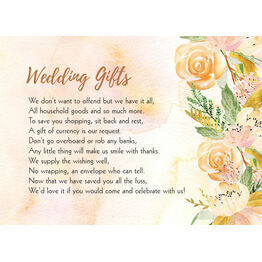 Gold Floral Gift Wish Card