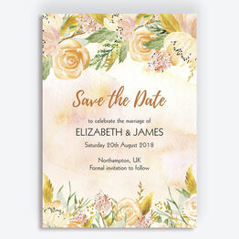 Gold Floral Save the Date