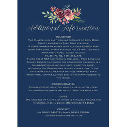 Navy & Burgundy Floral Guest Information Card