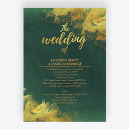 Emerald & Gold Wedding Invitation