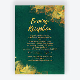 Emerald & Gold Evening Reception Invitation