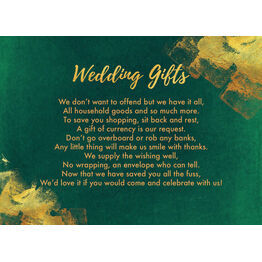 Emerald & Gold Gift Wish Card