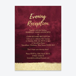 Burgundy & Gold Evening Reception Invitation