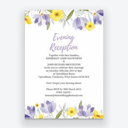 Lilac & Lemon Evening Reception Invitation