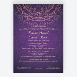 Purple & Gold Indian / Asian Wedding Invitation